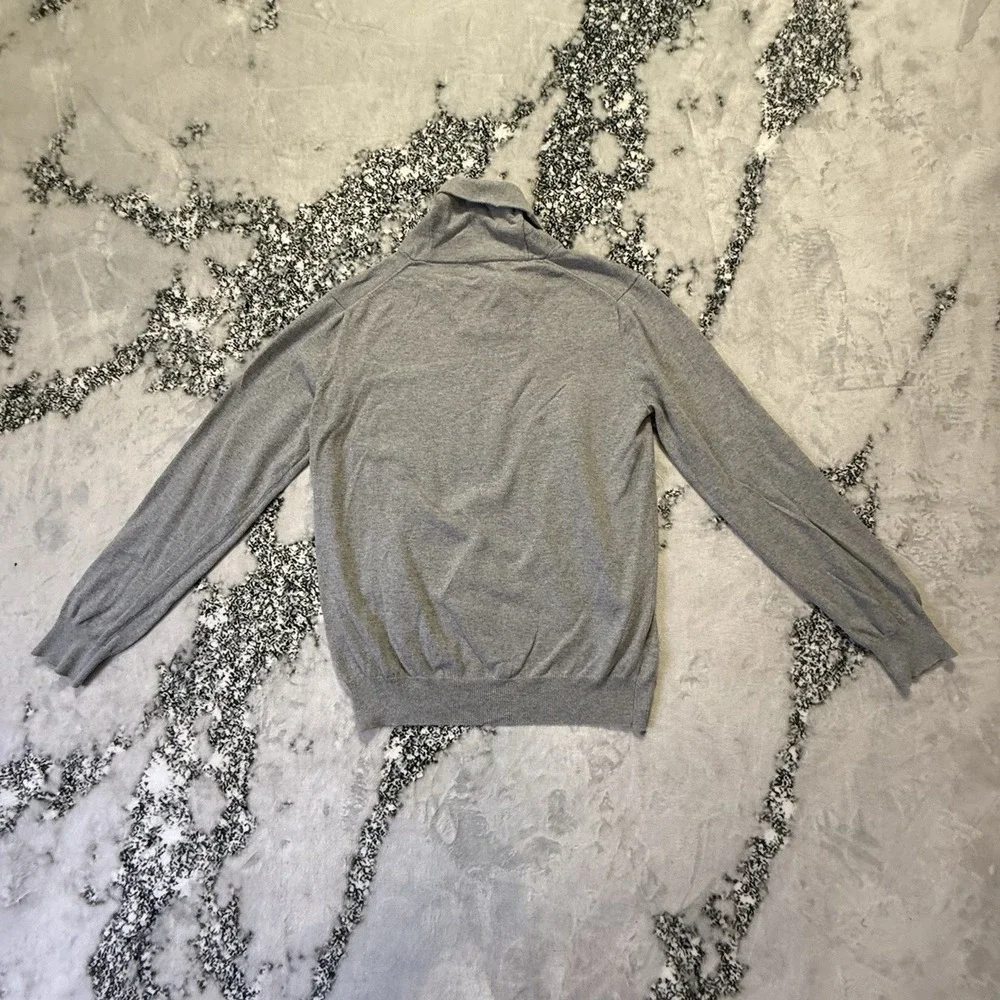 J Crew‎ Sweater Mens Size M Gray Cotton Cashmere Shawl Collar Neck Long Sleeve